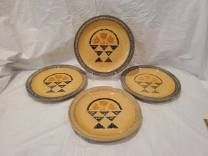 Vintage Pfaltzgraff MAFA American Quilt Block Folk 10 1/4" Dinner Plate Set Of 4 - Picture 1 of 12