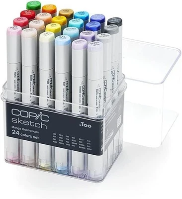 Copic Sketch ~ Manga Illustration Set mit 24 Alkoholmarkern NEU ~ kostenloser Versand - Bild 1 von 4