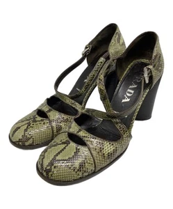 PRADA Size 35.5 Women's Leather Pumps in Green - Picture 1 of 7