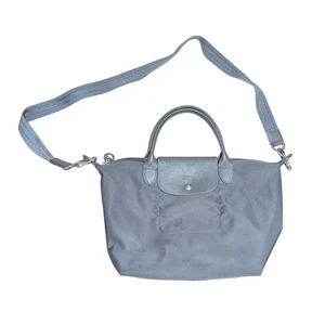 Longchamp Le Pliage Tote Bag Shoulder Purse Womens Gray Nylone Modele Depose - Picture 1 of 9
