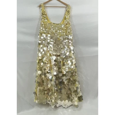 ASOS организовать размер 16 США желтый украшенный диск блестки платье новый с Ярлыками праздник вечеринки - Изображение 1 из 4