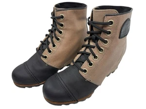 Sorel PDX Damen-Stiefeletten mit verstecktem Keilabsatz Booties Größe 8 Canvas/Leder - Bild 1 von 11