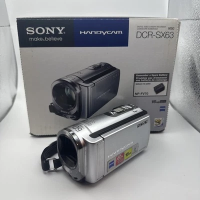 Sony DCR-SX63 16gb Handycam 60x Optical Zoom With NEW Battery And Box - Image 1 of 4