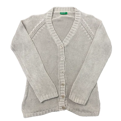 Cárdigan tejido beige algodón United Colors Of Benetton pequeño para mujer Foto 1 de 4