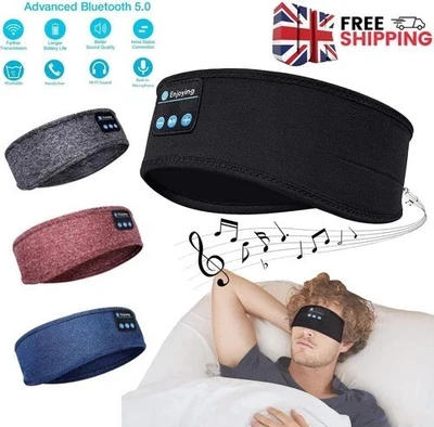 Sleep Headphones Headband, Snooze band Sleep Headphones Bluetooth 5.2  FREE SHIP - Image 1 of 4