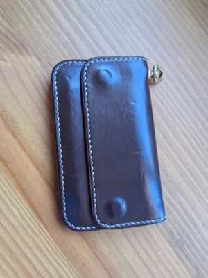 Cartera de motociclista Shell Cordoban marrón oscuro japonesa Shinki Hikaku Rocardo Foto 1 de 4