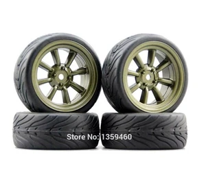 Räder Reifen Satz 1/10 Onroad RC Auto für Tamiya TT01 TT01E TT02 TL01 TGX - Bild 1 von 3