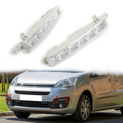 Daytime Running Light Fog Light Fit Citroen Berlingo For Peugeot 107 308 Partner - Image 1 of 4