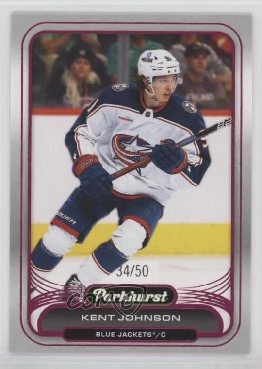 2023-24 Upper Deck Parkhurst Pink Foil /50 Kent Johnson #82 - Image 1 of 2
