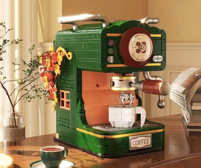 Máquina de café vintage modelo bloque de construcción montaje juguete regalo elegante decorativo Foto 1 de 4