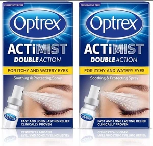 Optrex ActiMist 2 en 1 spray para ojos con picazón + ojos llorosos 10 ml 2 paquetes seguimiento P&P - Imagen 1 de 2