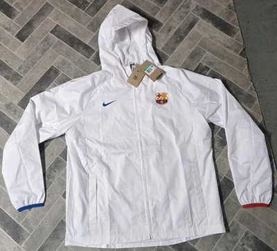 Nueva CHAQUETA TODO CLIMA NIKE FC BARCELONA BLANCA APAGADA 2023/24 HOMBRE Talla XL FJ1539  Foto 1 de 4