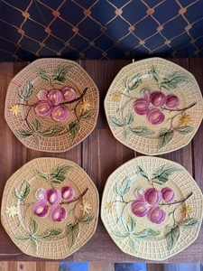 Zell Teller 8,5" Zoll Salat Majolika Germany Antik 4er Set - Bild 1 von 6