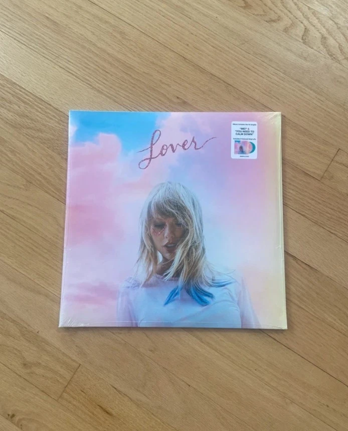 Taylor Swift “Lover” 2 LP Vinyles Couleur Rose Bleu Import Original Neuf - Photo 1/1