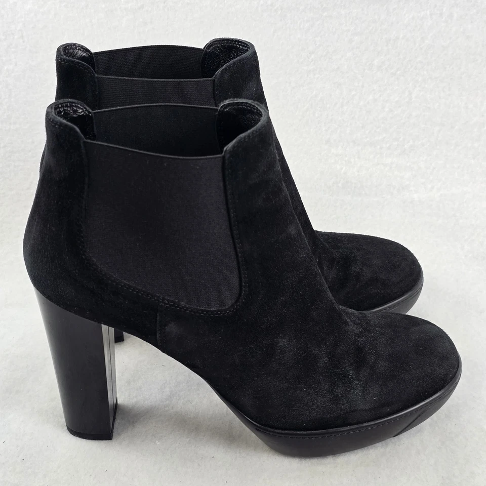 Botines de plataforma de tacón alto HOGAN Opty para mujer negros de gamuza EE. UU. 9 UE 39 Foto 1 de 4