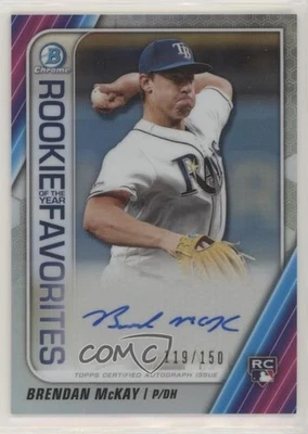 2020 Bowman Rookie of the Year Favorites Chrome /150 Brendan McKay Auto RC - Image 1 of 2
