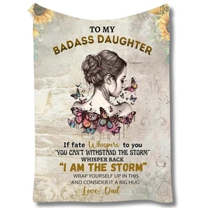 to My Badass Daughter Blanket from Dad and Mom - 30"x40" Badass Daughter Blan... - Picture 1 of 6