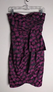 Jessica Simpson Fuchsia Black Strapless Dress w/ Pockets 6 - Picture 1 of 3