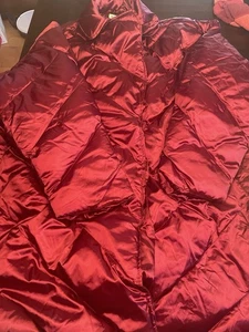 Ava & Viv Satin Quilted Puffer Coat Berry 2X NEW - Picture 1 of 3