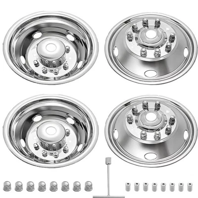 Ford 2005-2025 F450 F550 10 orejetas 19,5" simuladores de llantas revestimiento tapacubos cubiertas Foto 1 de 4