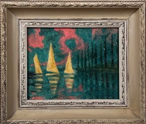 Vintage French Oil Painting, Impressionist, Fauvist Landscape, Mid Century. - Picture 1 of 16