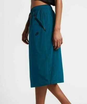 NIKE SPORTSWEAR TECH HYPERMESH WOVEN SLIM MIDI SKIRT BLUE 833468-457 WOMEN XS S - Image 1 of 4