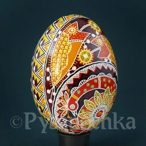 Real Ukrainian Pysanky Chicken Pysanka High Quality byRoman Easter Egg Hand made - Picture 1 of 12
