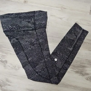 Lululemon Fast Free 7/8 Tight II 25 Womens 4 Meisai White Black Reflective Nulux - Picture 1 of 11