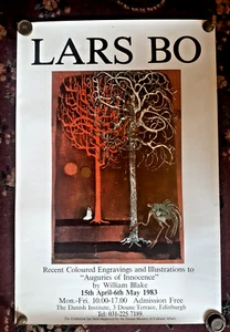 LARS BO GRAVINGS AUSSTELLUNGSPLAKAT 1983 WILLIAM BLAKE AUGUIERS OF INNOCENCE - Bild 1 von 7