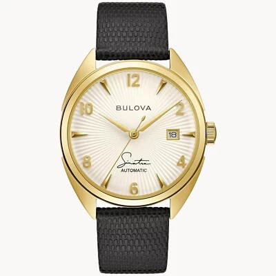 Bulova Men's Fly Me To The Moon Automatic Date Black Leather Watch 39 MM 97B196 - Image 1 of 4