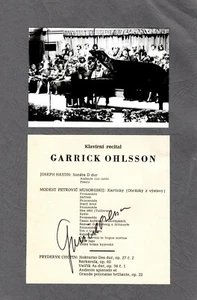 GARRICK OHLSSON Pianist signed Prague program with original "live" photo 1973 - Bild 1 von 1