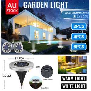 12 PACK Solar In Ground Lights Outdoor Buried Lamp Disk LED Lawn Pathway Garden - Picture 1 of 18