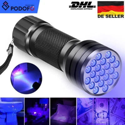 Lampe torche UV Blacklight 21 LED 395 nm Ambre - Photo 1/4