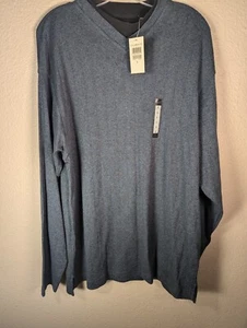 Haggar Pull-over Sweater LARGE 100% Cotton Blue Heather NWT - Picture 1 of 7
