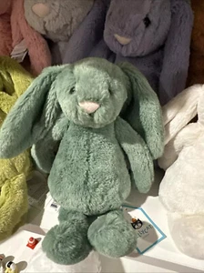 New BASHFUL IVY BUNNY Soft Plush Toy Green Holiday Edition Lovey NWT Y - Picture 1 of 9
