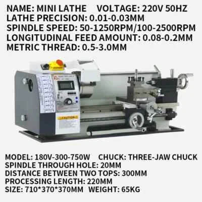 Mini Metal Lathe Machine 8"x14" (210*350 Mm) 750W Variable Speed for DIY Metal - Image 1 of 4