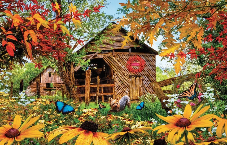 Autumn Red & Gold Celebrate Life Gallery 1000 pc 19" " SunsOut 30106 Puzzle