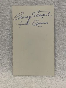 VINTAGE 1960's Casey Stengel AUTOGRAPHED Index Card, New York Mets, NICE-LOOK! - Picture 1 of 3