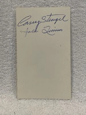 VINTAGE 1960's Casey Stengel AUTOGRAPHED Index Card, New York Mets, NICE-LOOK! - Image 1 of 3