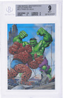 1992 Marvel Masterpieces #1D Thing Vs. Hulk Battle Spectra BGS 9