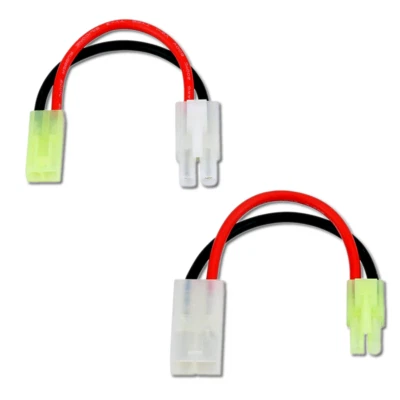✅ 2x Adapter Set Mini Tamiya auf Tamiya Lipo Akku Male Female 14AWG Ladekabel RC - Bild 1 von 4