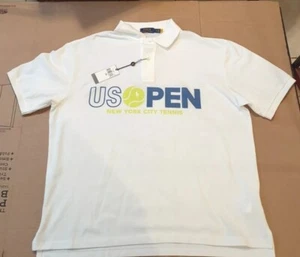 New Ralph Lauren US Open tennis New York Polo Adult Lr White Wide Short Sleeve - Picture 1 of 19