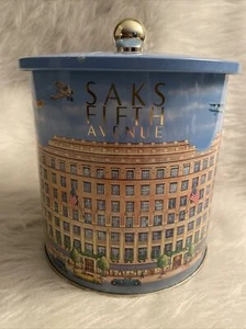 SAKS FIFTH AVENUE Vintage Galleta Metal Estaño 7 pulgadas. - Imagen 1 de 8