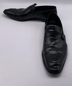 Versace Collection mens black leather w/ token loafer sz 45 us 12 - Picture 1 of 10