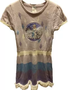 Disney Frozen Elsa Winter Knit Sweater Dress XL Fur Bottom Purple SOLD OUT! - Picture 1 of 7