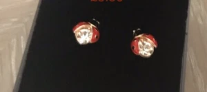 Ladybird Earrings Studs New With Diamonte Detail - Picture 1 of 1