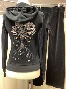 Juicy Couture Velour Wide Leg Low Rise Pull On Pants 30 x 32 S Zip Up Hoodie PXS
