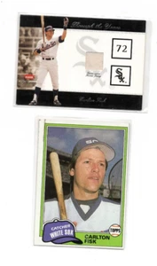 2002 Greats Through the Years Carlton Fisk Batting HOF Game Used Patch / 81 Topps - Bild 1 von 2
