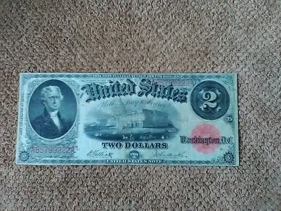 1917 $2 TWO DOLLAR LARGE-SIZE BANKNOTE, CRISP, VERY NICE, VF++/XF, RED SEAL - Image 1 of 4