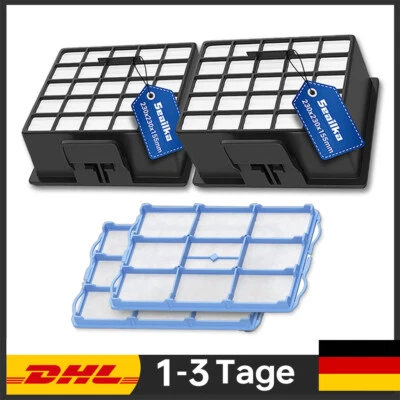 MARKENLOS Filter Set: 2 HEPA, 2 Motorfilter geeignet für Siemens synchropower VS06G2410/03